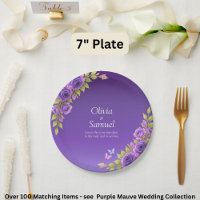 Fleurs mauves violettes & Suite Mariage blanc 7"