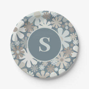 Assiettes En Carton Fleurs Rétro Années 60 70 Décor Floral Initial
