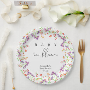 Assiettes En Carton Fleurs sauvages - Bébé en fleurs
