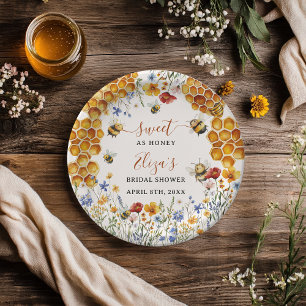 Assiettes En Carton Fleurs sauvages douces comme l'abeille Chic Baby S