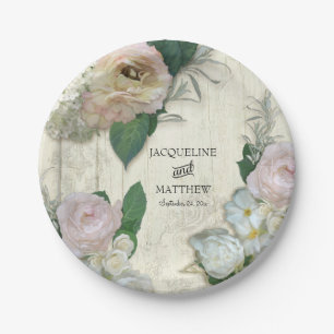 Assiettes En Carton Fleurs vintages modernes de marchandises de papier