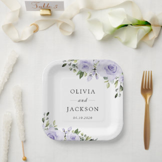 Assiettes En Carton Fleurs violettes, Fleurs Lilac, Mariage Floral