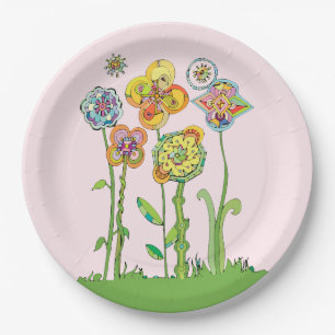 Assiettes En Carton Fleurs Whimsical