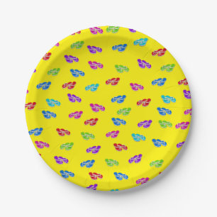 Assiettes En Carton Flip-flops sur Jaune