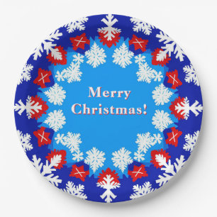 Assiettes En Carton Flocon de neige en texte personnalisé Décoration d