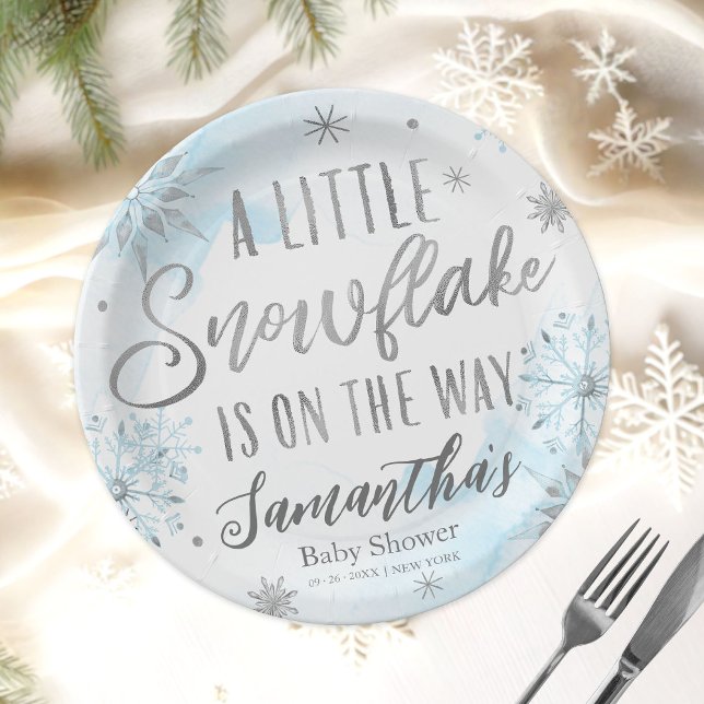 Assiettes En Carton flocon de neige est sur le chemin Baby shower (Créateur téléchargé)