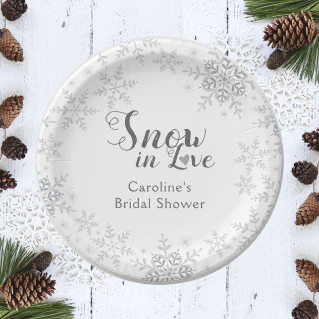 Assiettes En Carton Flocons de Neige Hivernaux Amour de Neige Shower d (Créateur téléchargé)