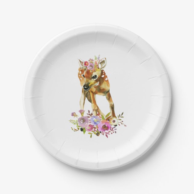 Assiettes En Carton Flora Doe Baby shower (Devant)
