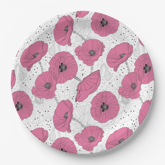 Assiettes En Carton Floral (Devant)