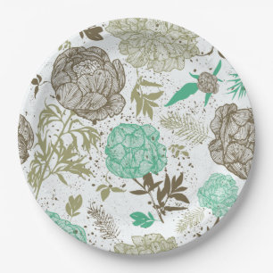 Assiettes En Carton Floral