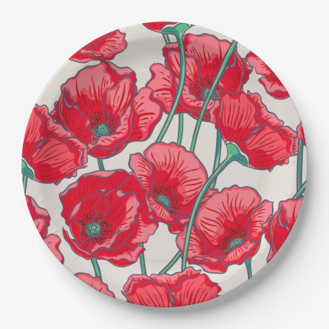 Assiettes En Carton Floral (Devant)