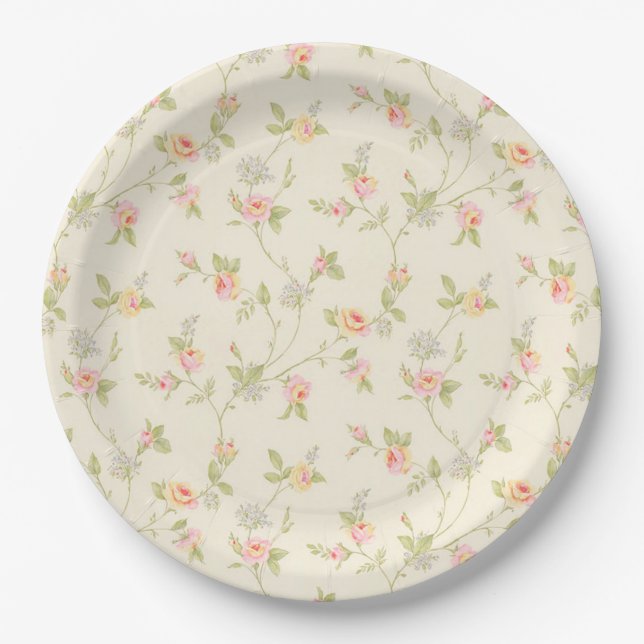 Assiettes En Carton Floral (Devant)