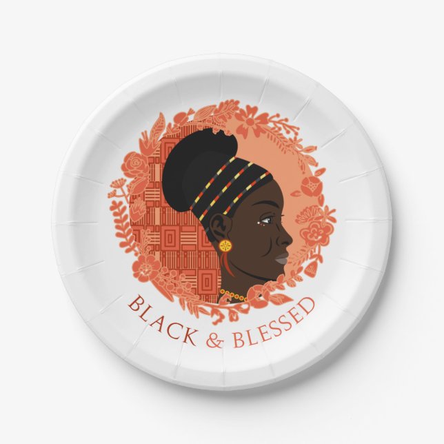 Assiettes En Carton Floral Black & Blessed (Devant)