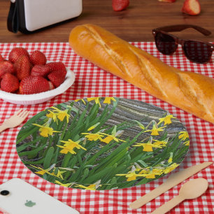 Assiettes En Carton Floral de jonquilles jaunes