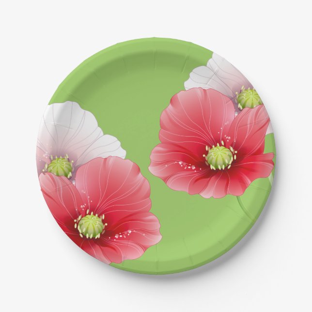 Assiettes En Carton Floral de Pretty Poppies (Devant)
