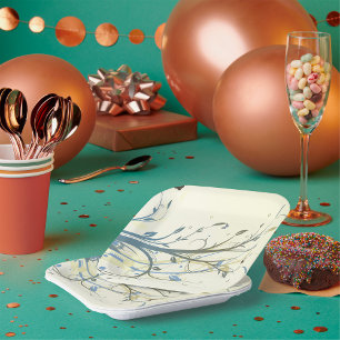 Assiettes En Carton Floral papillon