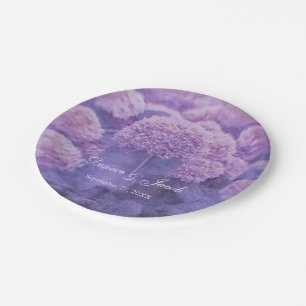 Assiettes En Carton Floral violet Hydrangea Pays Mariage rustique