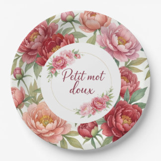 Assiettes en carton florales pivoine – Décoration  Paper Plate