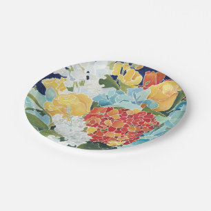Assiettes En Carton Florals II de minuit