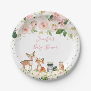 Assiettes En Carton Flore brumeuse de Baby shower de la forêt