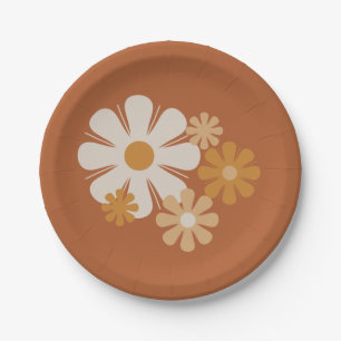 Assiettes En Carton Flore Locus Rétro Minimaliste Motif Floral