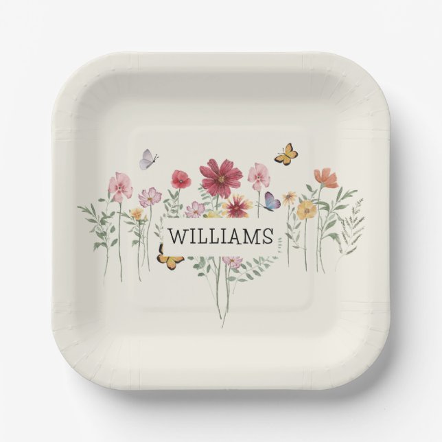 Assiettes En Carton Flore personnalisée (Recto)