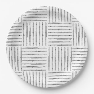 Assiettes En Carton Flute Crosshatch