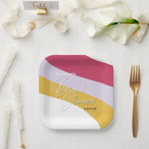 Assiettes En Carton Flux de framboise violet miel personnalisé