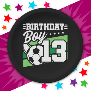 Assiettes En Carton Football 13 ans Football Enfants 13e anniversaire 