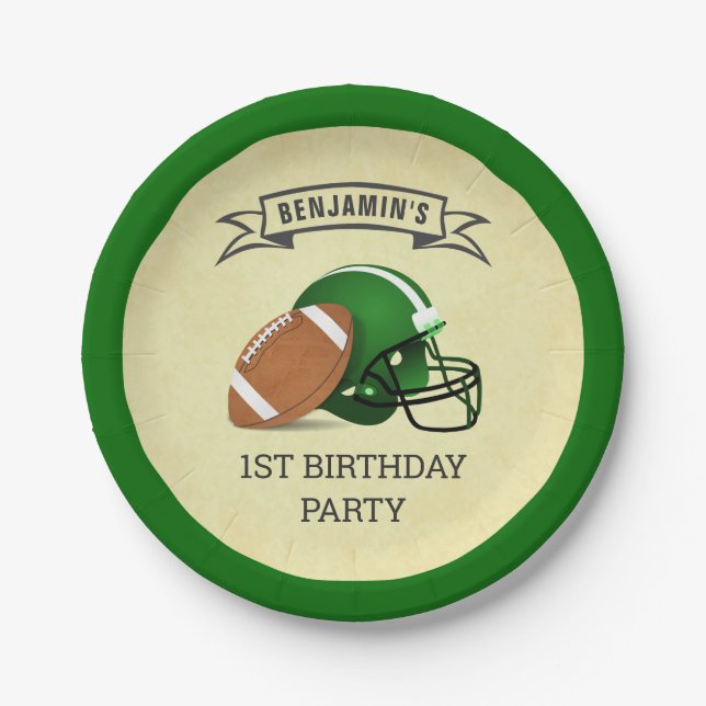 Assiettes En Carton Football 1er anniversaire (Devant)