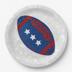Assiettes En Carton Football Américain 4 juillet Paillettes