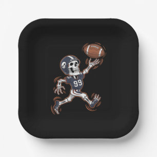 Assiettes En Carton Football américain Squelette Halloween Football