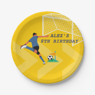 Assiettes En Carton Football Anniversaire Enfants Kick Ball Jaune