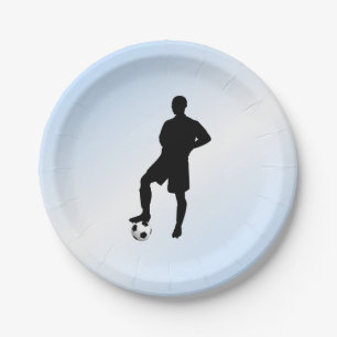 Assiettes En Carton Football Bleu / Design Sportif