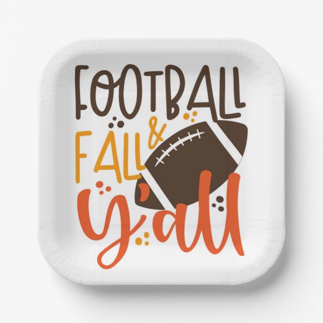 Assiettes En Carton Football Fall & Y'all (Recto)