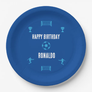 Assiettes En Carton Football Football Anniversaire bannière
