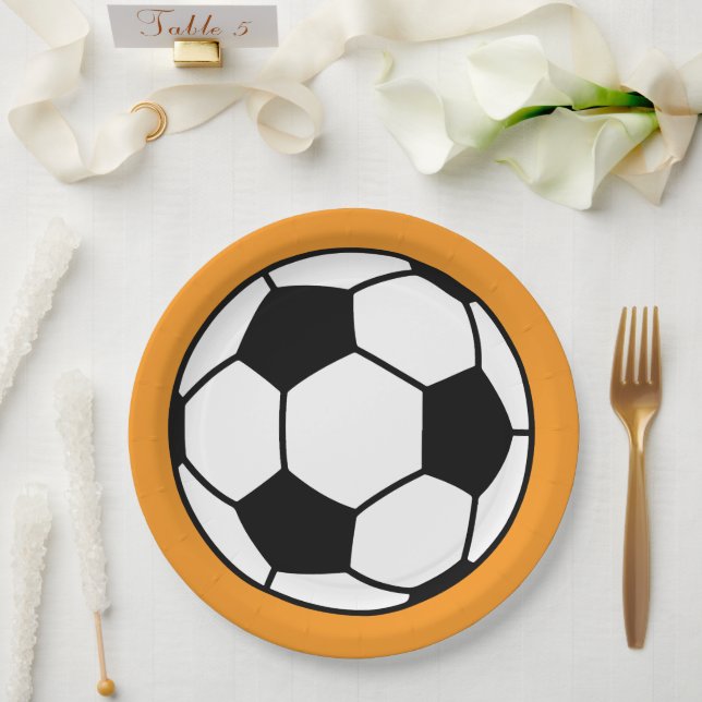Assiettes En Carton Football pour enfants Fête d'anniversaire (Mariage)