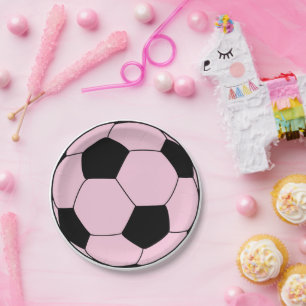 Assiettes En Carton Football rose