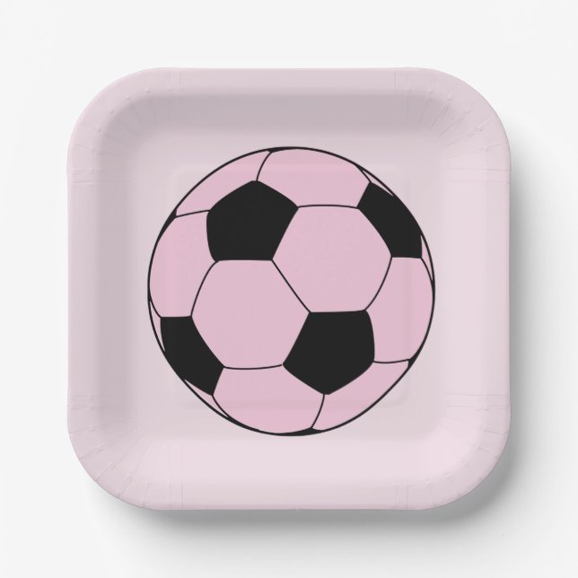 Assiettes En Carton Football rose (Recto)