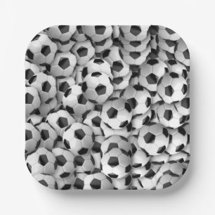 Assiettes En Carton Football Soccer Anniversaire Sport Thème Motif