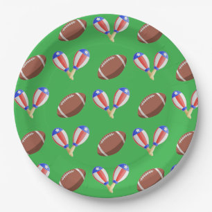 Assiettes En Carton Football sur le thème latin
