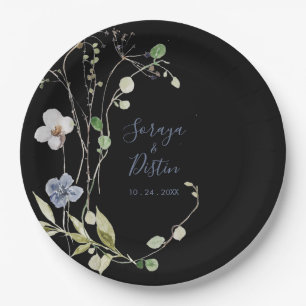 Assiettes En Carton Forêt sauvage Plaques en papier Mariage noir