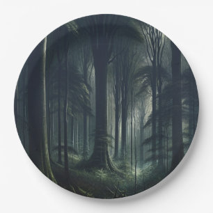 Assiettes En Carton Forêt sombre au crépuscule Sweet 16