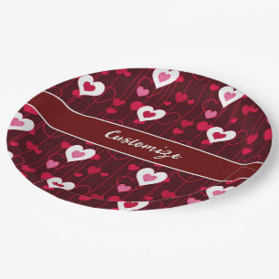 Assiettes En Carton Forever Love Red Hearts