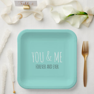 Assiettes En Carton Forever You And Me Mariage Suite Turquoise Blue Pa