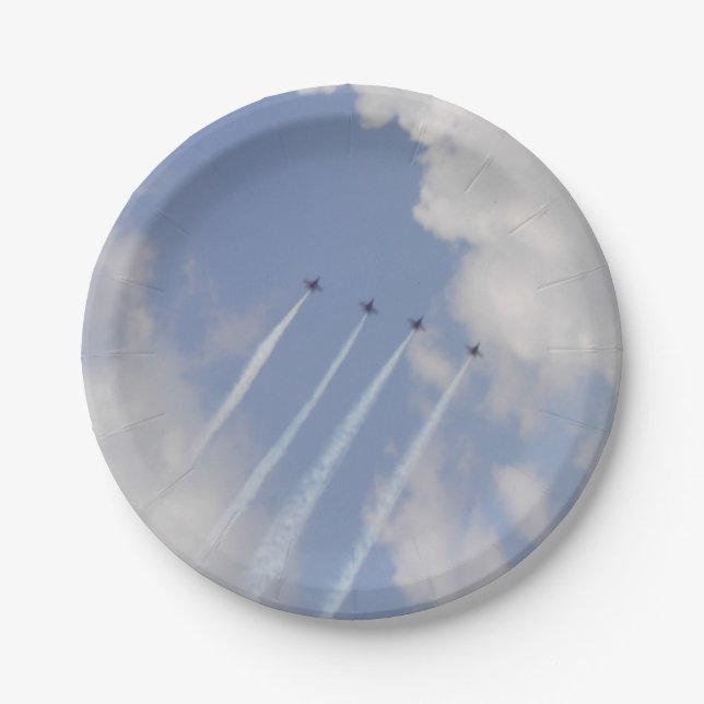 Assiettes En Carton Formation d'Airshow Military Jet (Devant)
