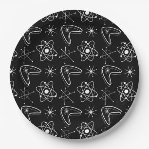 Assiettes En Carton Formes Atomiques Noël Moderne MidCentury MCM   