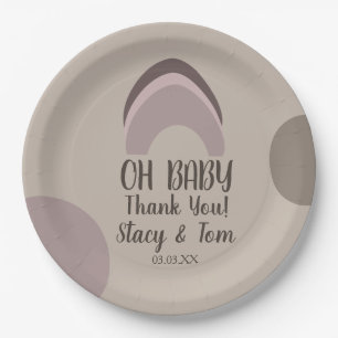 Assiettes En Carton Formes organiques arc-en-ciel Baby Shower bohème M