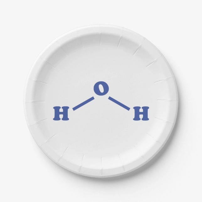 Assiettes En Carton Formule chimique moléculaire de l'eau (Devant)