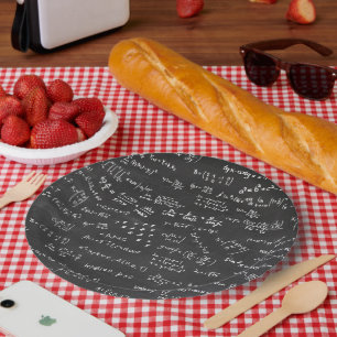 Assiettes En Carton Formules Et Numéros De Maths De Tableau Noir